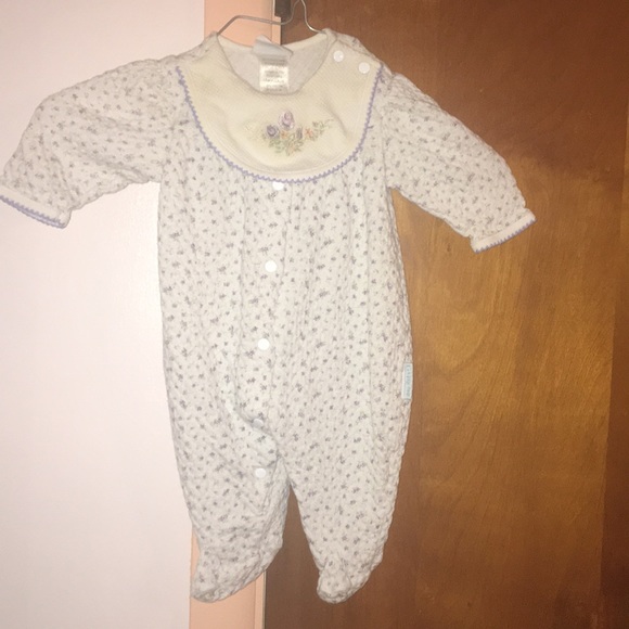 LITTLE ME 100/% Soft Cotton Pink BABY BEAR Footie NWT